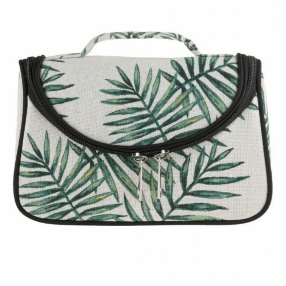 New! Tropical Palm Tree Cosmetic Organizer Travel Essential Make up Bag